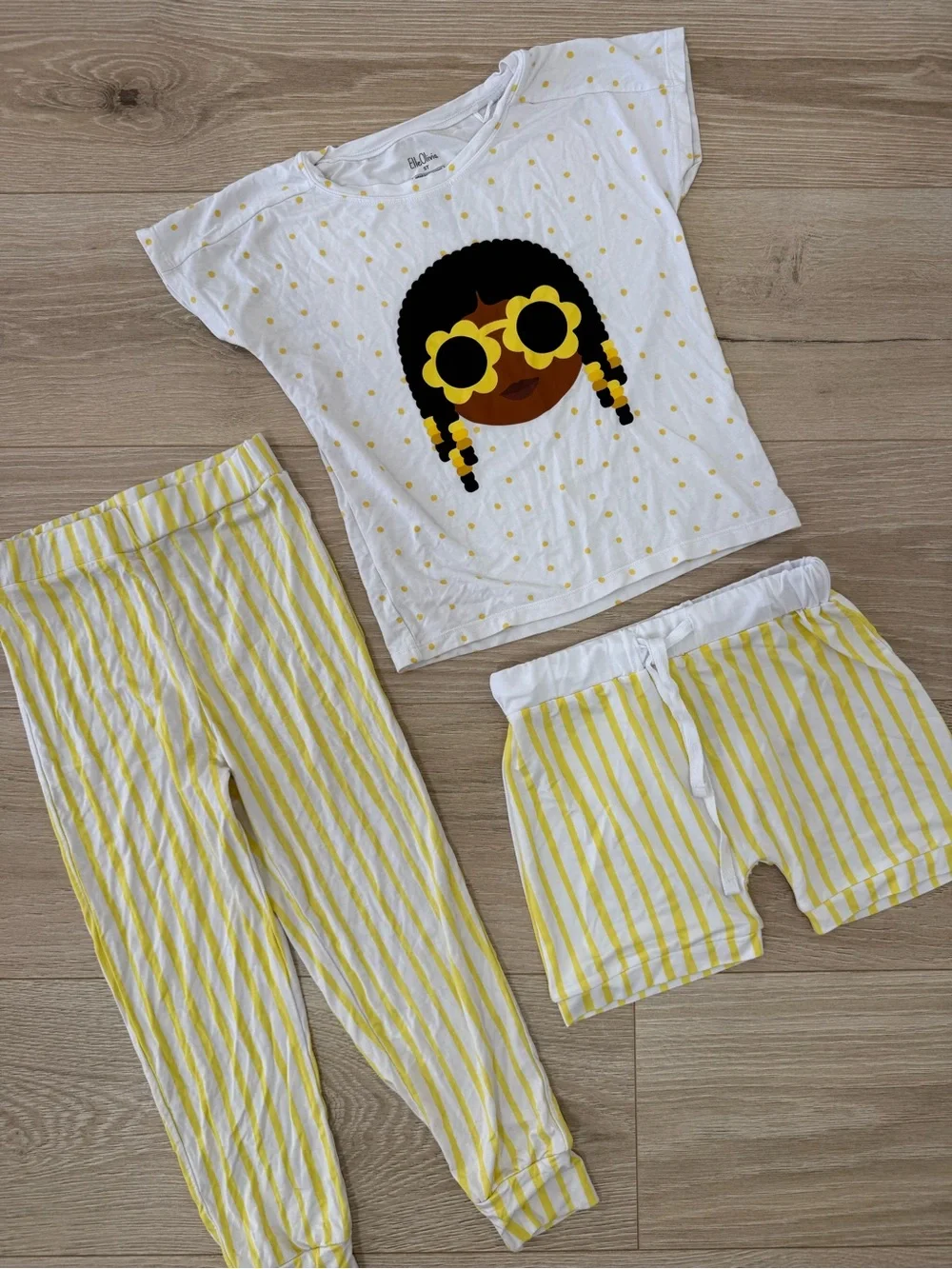 Elle Olivia Bamboo Yellow Striped Pajama Set